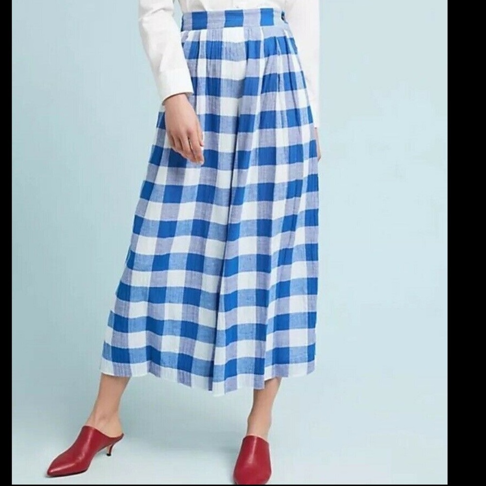NEW Mara Hoffman Angie Pants Size 0 Blue Gingham Z185-1